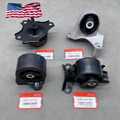OEM 4PC Motor Mounts Set For 01-05 Honda Civic 1.7L l4 w/ Manual Transmission
