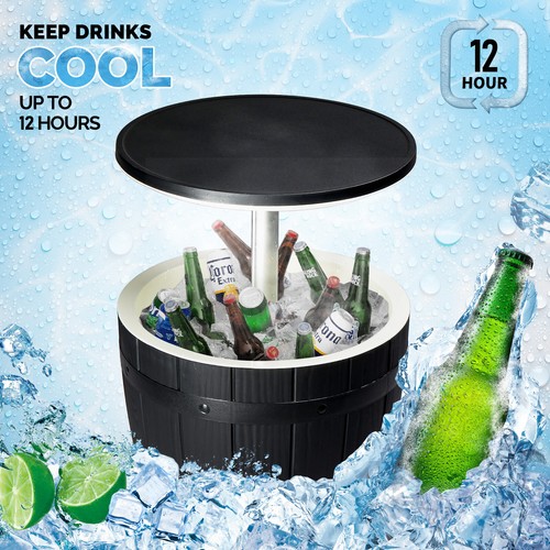 Height Adjustable Outdoor Cooler Table with 10 Gallon Ice Storage All Weather - Picture 3 of 12