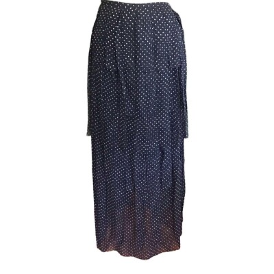 WORTH Skirt Womens Size 2 Small Navy Blue Polka Dot Layered Artsy