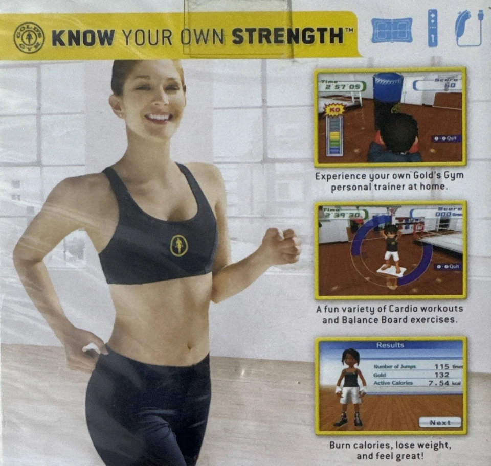 Gold's Gym Cardio Workout Nintendo Wii Balance Board Compatible Brand New Sealed - Image 2 of 4