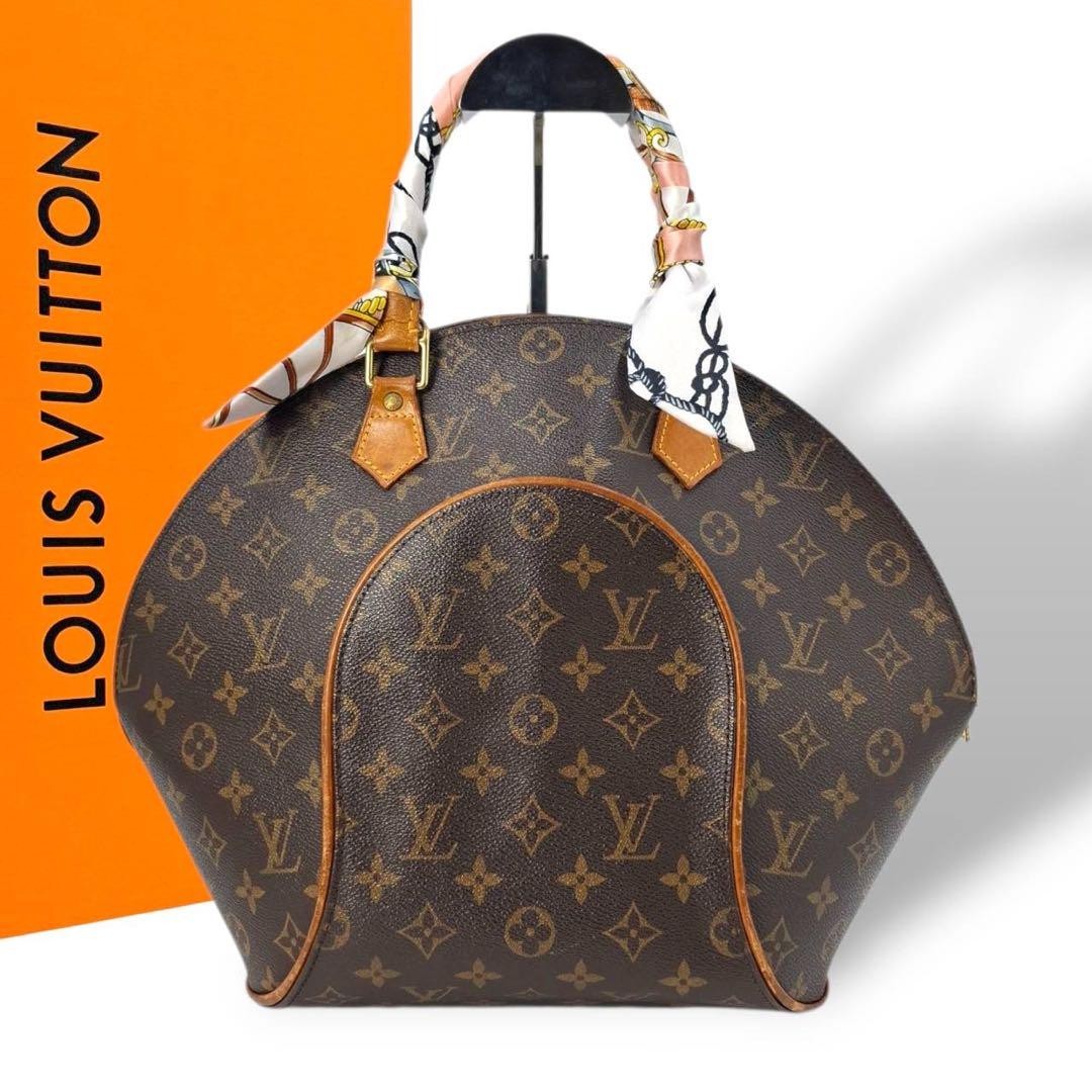 Louis Vuitton Monogram Ellipse MM Tote Bag with Scarf Authentic 0112-image
