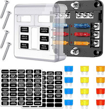 6 Way 12V Fuse Box Waterproof Fuse Box Holder with LED Indicator 6 Way Fuse Bloc