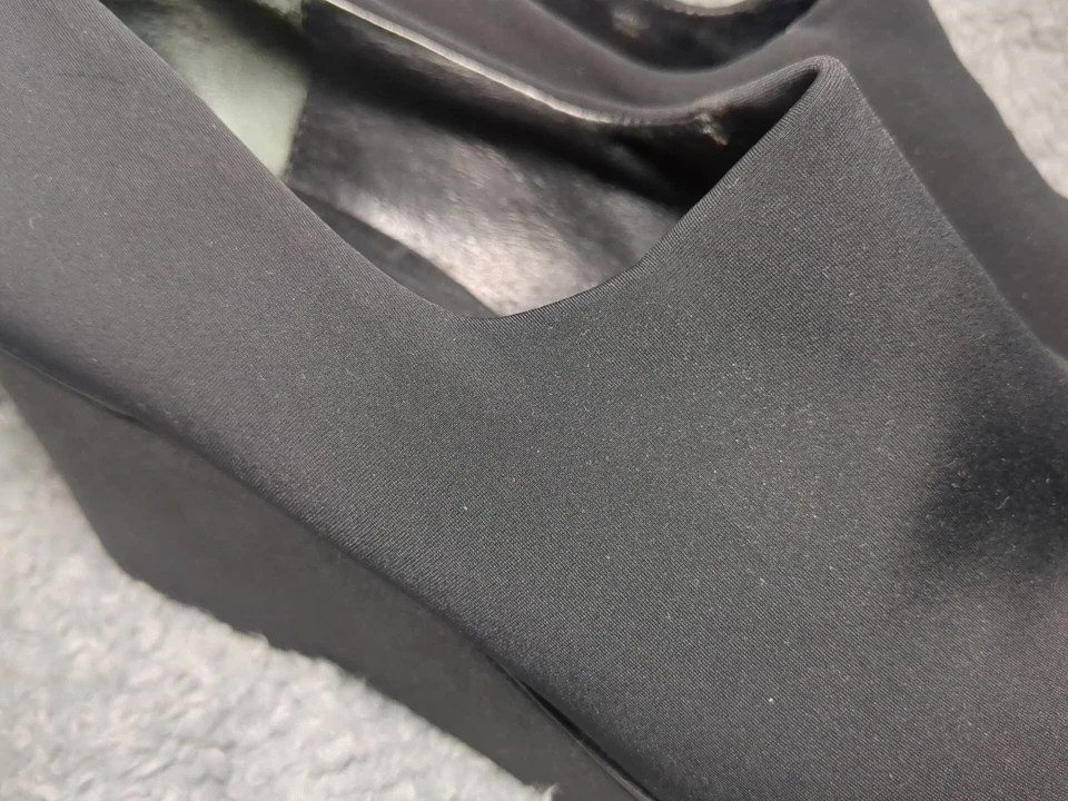 Zapatos Donald Pliner Negro Crepe Elástico Cuña Maddy Plataformas Talla 9.5 M Foto 3 de 4