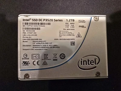 Intel 1.2TB DC P3520 Series 2.5" 6Gb/s U.2 NVMe Internal SSD - image 1 of 3