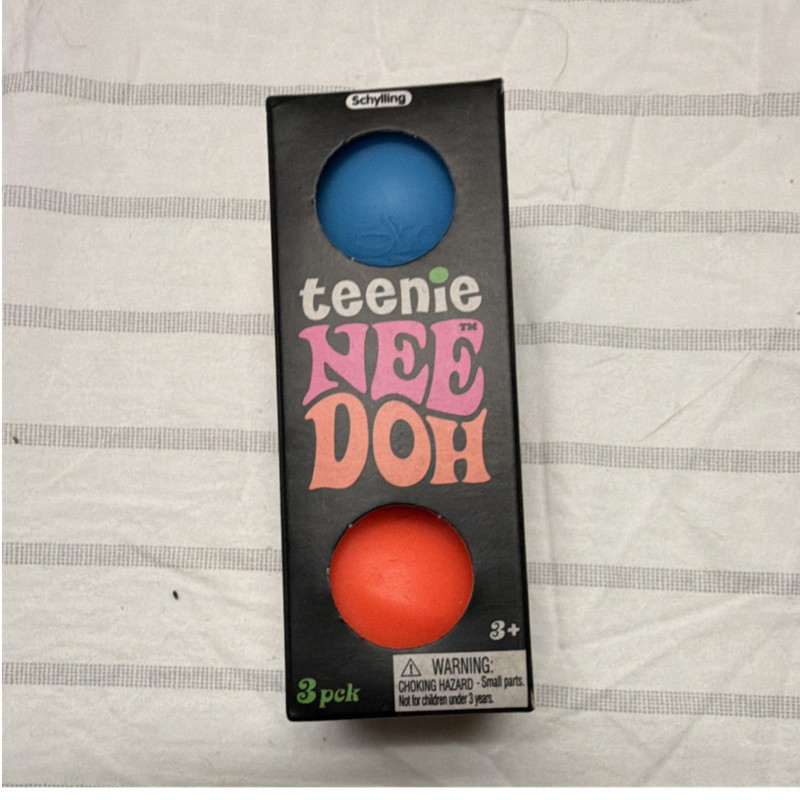 Schylling Nee Doh Teenie Tactile Squeeze Toys 3-Pack Blue Pink Orange MPN TND