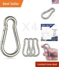 Stainless Steel Carabiner Spring Snap Hook - 304 Stainless Steel Heavy Duty C...