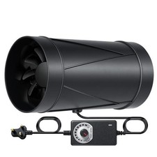 4 in 100mm Inline Extraction Fan 6W Exhaust Duct Fan with Speed Controller Black