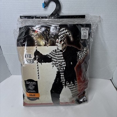 California Costume Men's Adult Large Black Evil Jester Costume Plus Skull Cane!