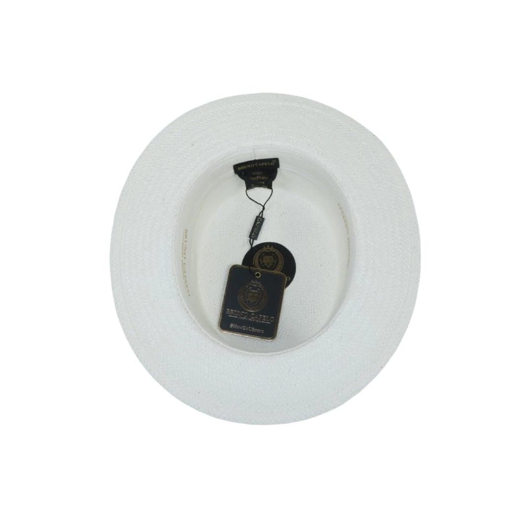 Men's Bruno Capelo Boater Natural Straw Flat Crown Hat BC631 White/Red/Blue image 5
