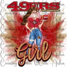 Sublimation Print 49ers Girl Football Ready To Press Paper Ink Heat Transfer