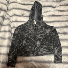Member's Mark Girls Zip Hoodie Legging Set Gray Black Marble Pattern L 10/12