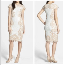 Tadashi Shoji Ivory and Tan Lace Dress, size 8