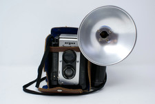 Argus Super 75 Camera Seventy Five Original Leather Case Flash - Untested