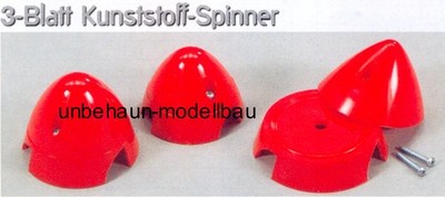 3Blatt Kunststoff Spinner 63mm Rot