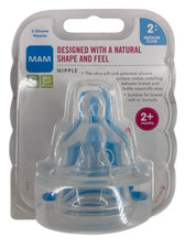 MAM Medium Flow Nipple Level 2 - 2 Pack SkinSoft Silicone for 2 Months New