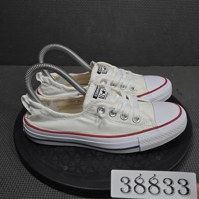 Converse Chuck Taylor All Star Shoes Womens Size 6 White Low Sneakers 537084F
