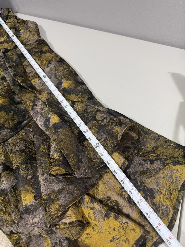 Antonio Melani Dress Sheath Women's 2 Mermaid Gown Sleeveless Jacquard Belt Gold - Image 2 of 4