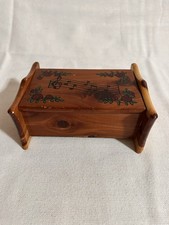 Vintage Handmade Wooden Keepsake Box with Keepsakes