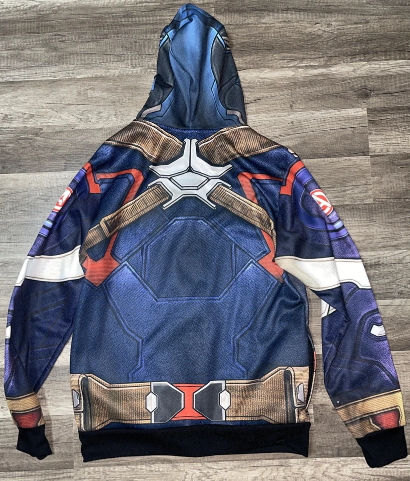 Marvel Avengers Captain America Zip Up Hoodie Jacket Size Small (C6) - Image 4 of 4