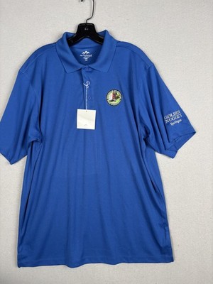 Tri-Mountain Performance Polo Shirt Mens Large Blue Golden Nugget Las Vegas