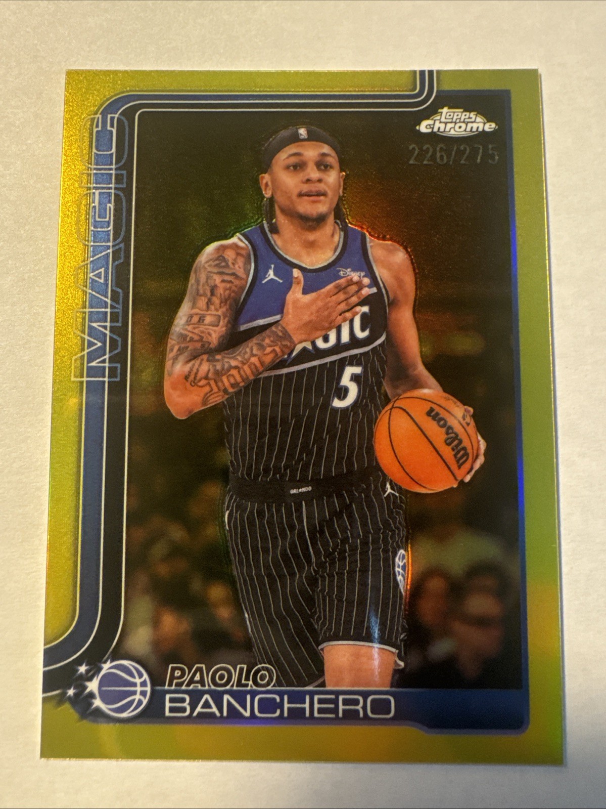 2025 Chrome Update Paolo Banchero Yellow Refractor /275