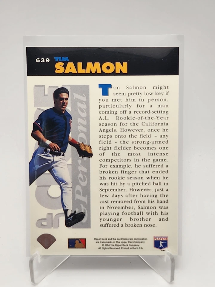 1994 Collector's Choice #639 Tim Salmon Up Close & Personal Silver Signatures - Image 2 of 2