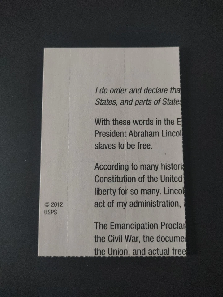 US Stamps  Plate Block SC 4721 Emancipation Proclamation MNH 2013. Free Shipping - Image 2 of 2