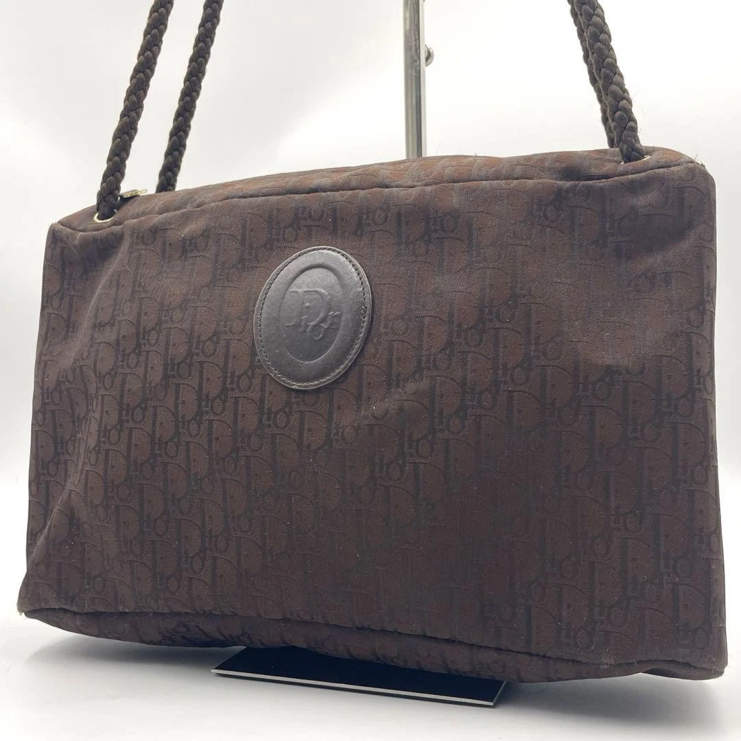 Sac bandoulière Christian Dior toile cuir marron expédié du Japon