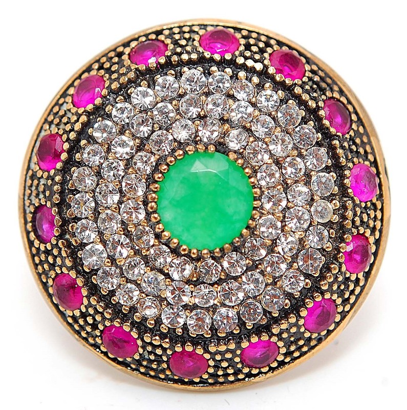 Ottoman 4CT Heat Treated Green Tourmaline 925 Sterling Silver Ring Sz 7 TT2-9