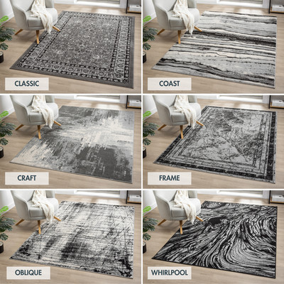 Obsidian Niederflor Teppiche Flur Läufer Teppich Wohnzimmer Abstrakt Vorleger