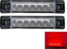 2x 4x1 Clear Lens Red Led Trailer Side Marker Clearance Lights