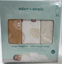 Aden  Anais Essentials Wrap Swaddles 3 Pack Sunshine Print 0  3M 100 Cotton