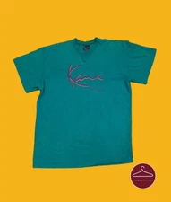 Karl Kani Vintage 1993 Teal Signature Shirt Rare