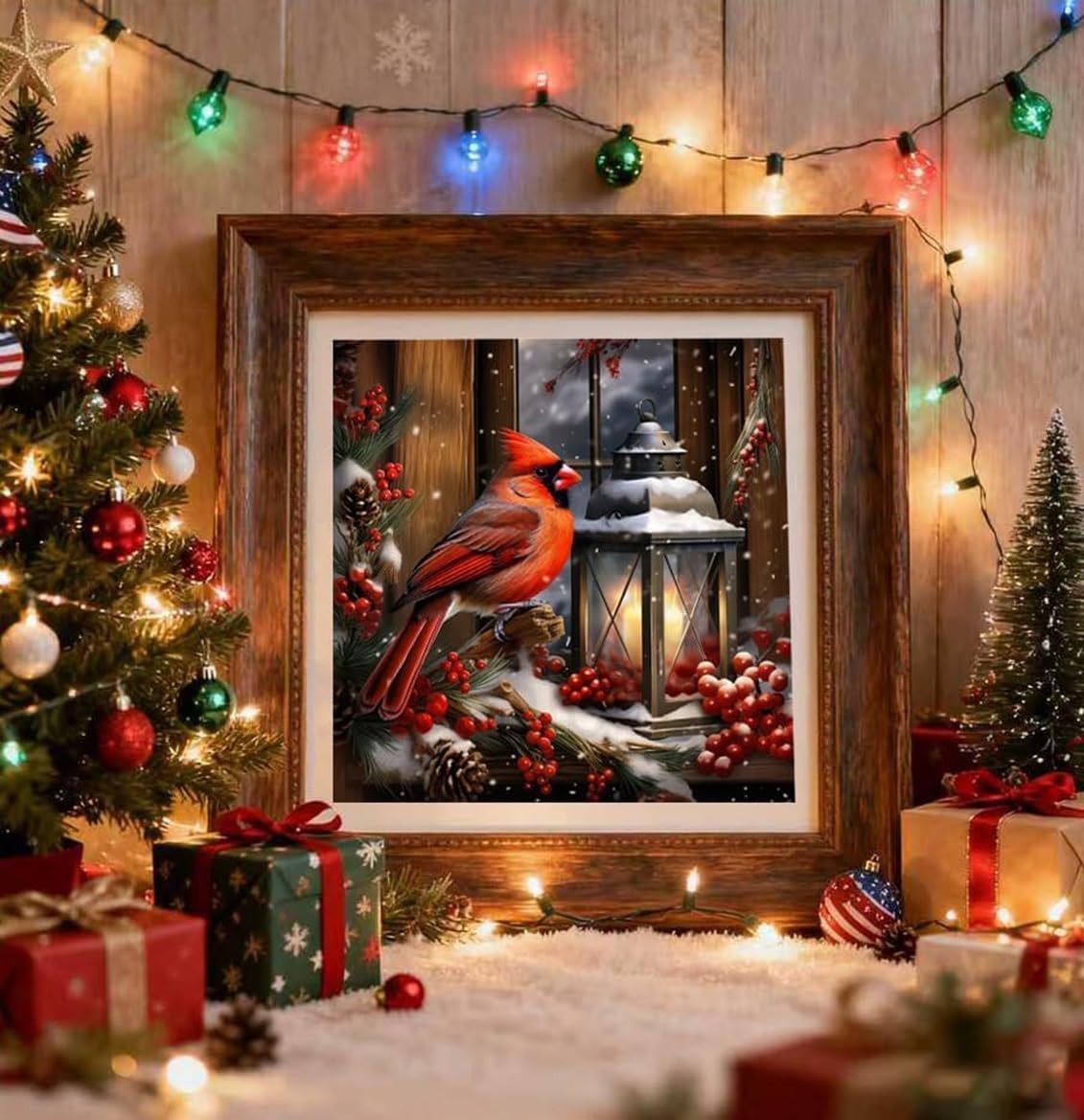 Christmas Diamond Art Kits for Adults - Cardinal Birds Diamond Painting Kits for