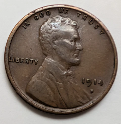 1914 S ~ LINCOLN WHEAT CENT ~ Sharp Very Fine Detail