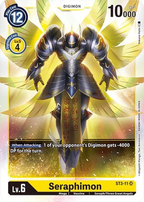 Foil Seraphimon ST3-11 SR Starter Deck 03: Heaven's Yellow Digimon TCG