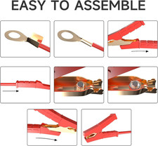 2Pcs Insulated Alligator Clips 100A-500A Electrical Heavy Duty Alligator Clam...