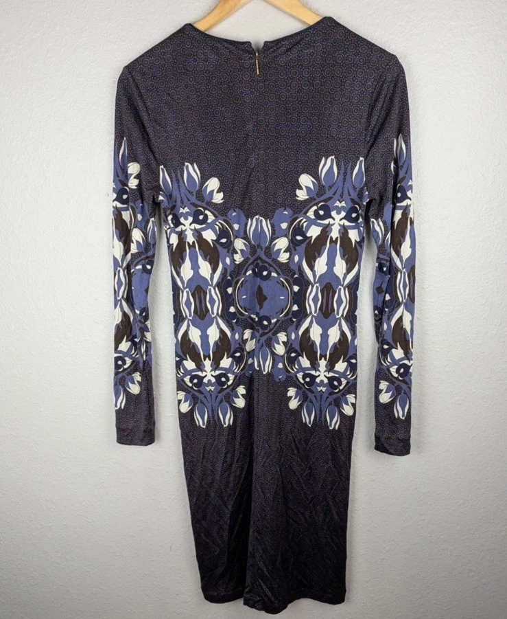 Abito floreale TORY BURCH Flavia 100% seta TG M aderente con zip Mb