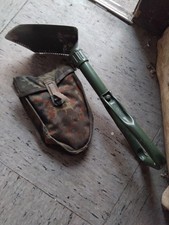 Original Bundeswehr Dreifachspaten mit Tasche Flecktarn Gebraucht.