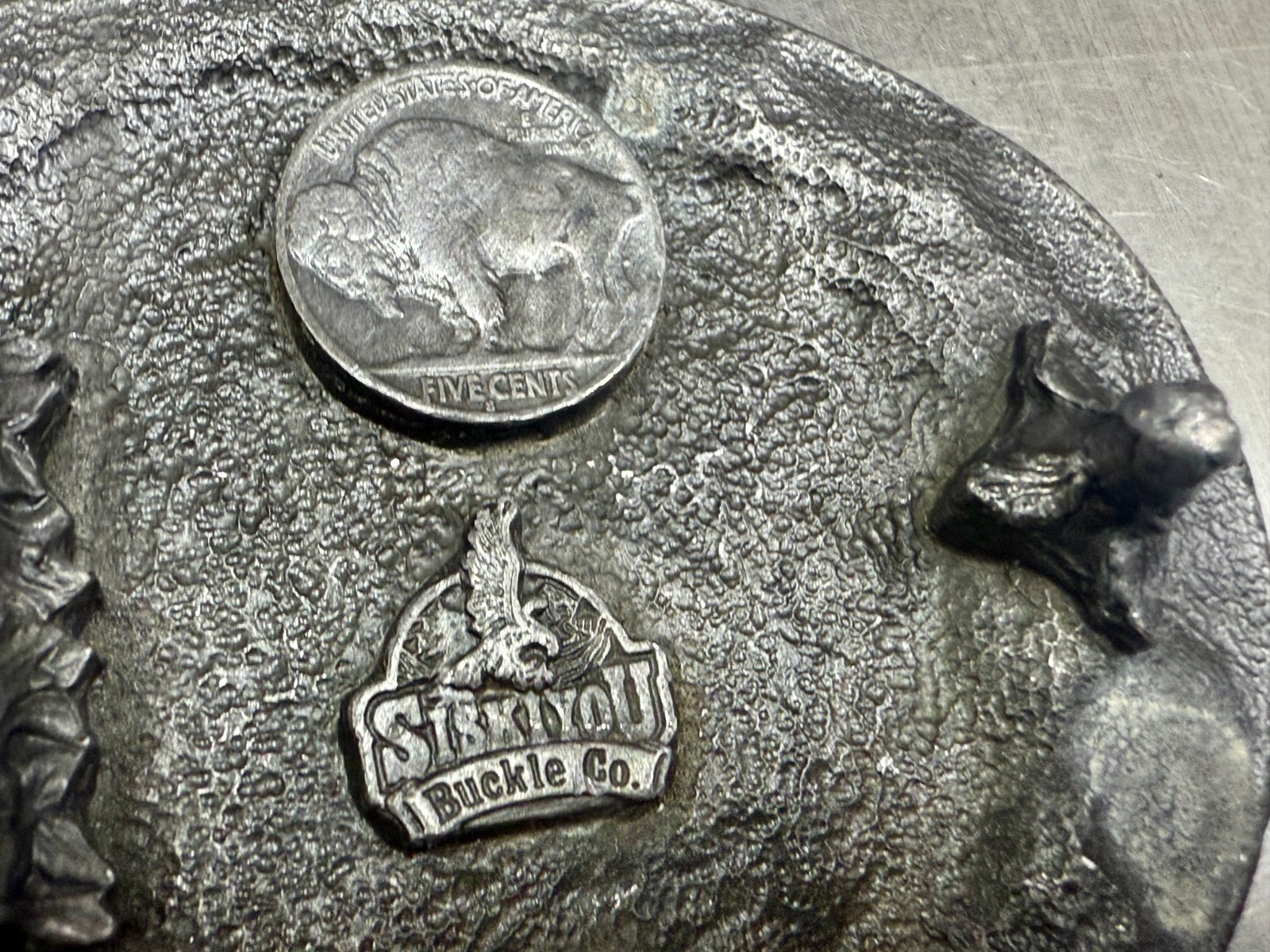 Indian Chief Head Coin Liberty 1937 Vintage 1988 Siskiyou Belt Buckle N-80