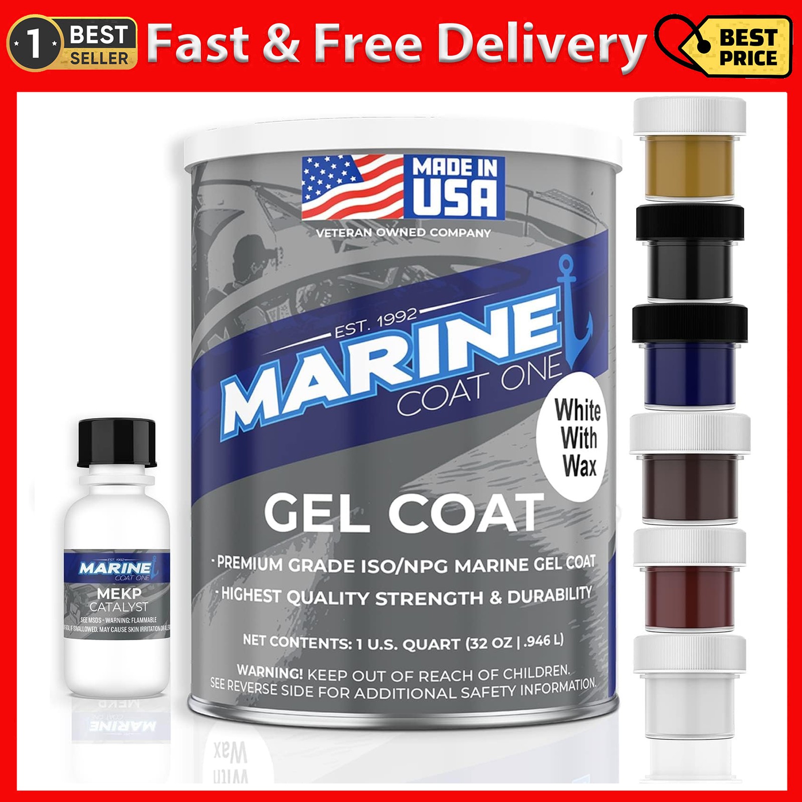 Iso/Npg Gel Coat White with Wax MEKP Catalyst for Hardening Gel Coat Repair Kit