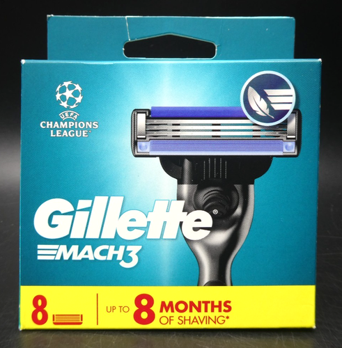 Gillette Mach 3 Razor XL Blades Refills 8 Pack Cartridges Genuine ...