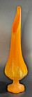 Vintage LE Smith Bittersweet Orange Swung Vase MCM Pedestal Art Glass 15”