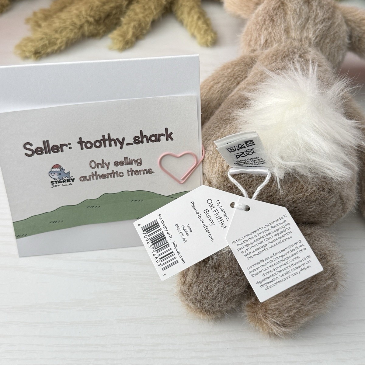 Jellycat Little (7.1 in, 18 cm) Bashful Oat Flufflet Bunny BNWT