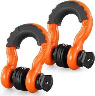 3/4'' D Ring Shackle, Orange Shackles for Truck with 7/8  Screw Pin 62832 lbs(28.