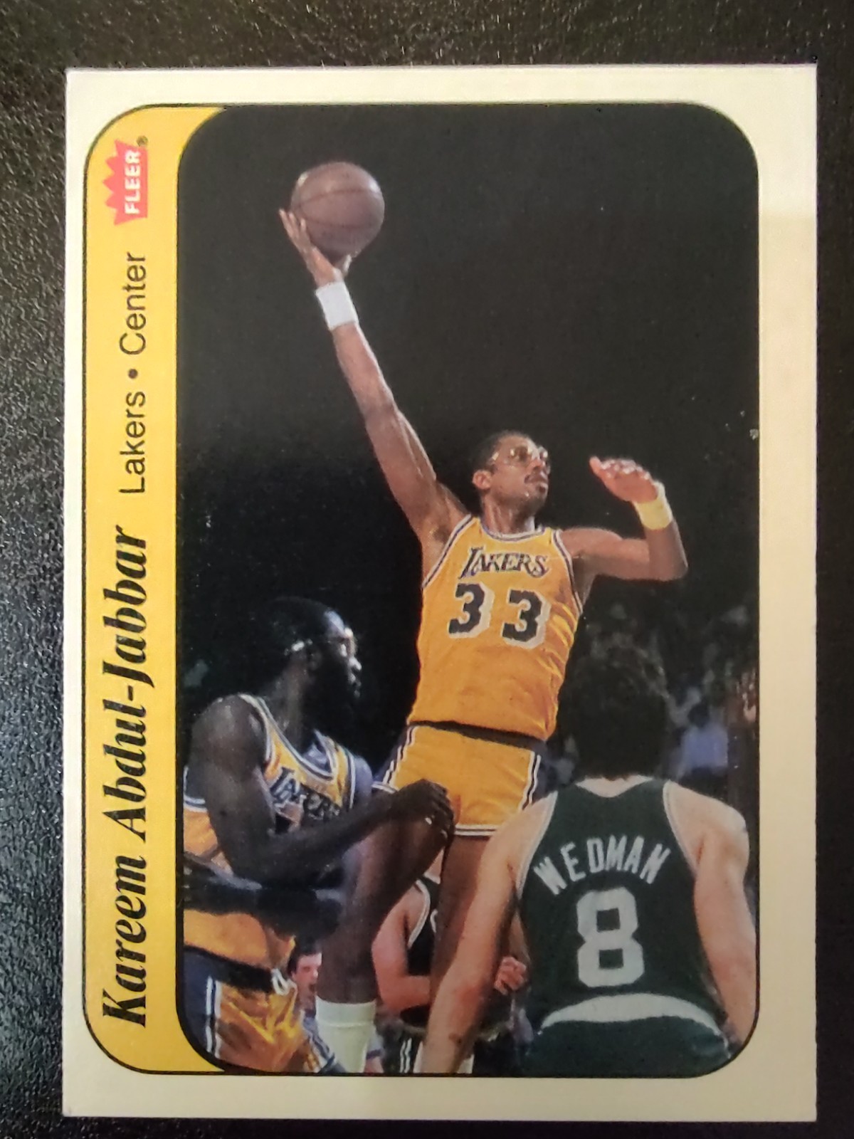 1986-87 Fleer Sticker # 1 Kareem Abdul-Jabbar Los Angeles Lakers EX  HOF 