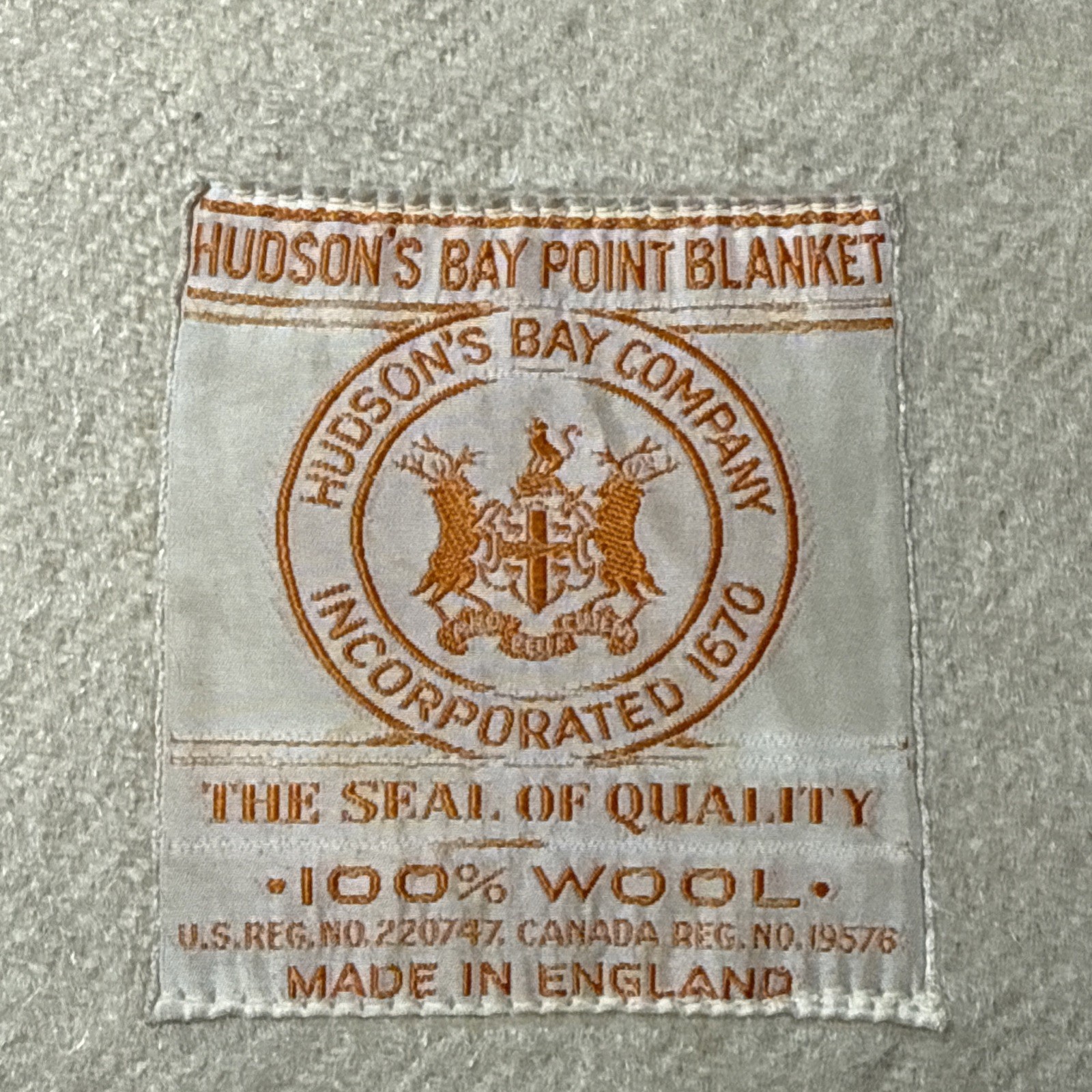 Vintage Hudson Bay Orange Label 4 Point Wool Blanket 88” X 70”Raw Edge Multi