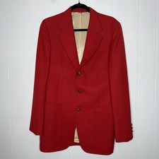 Vintage IZOD Lacoste Red Blazer Suit Jacket Gold Gator Buttons Size See Des