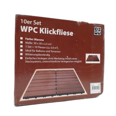 WPC-Klickfliese, Marone, 30 x 30 cm, 10 Stk.