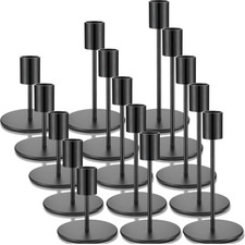 Matte Black Metal Candle Holder Set